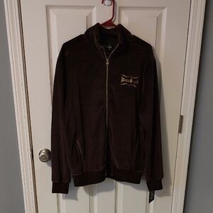 NWT Snoop Dogg Brown Velour Jacket with Gold Logo